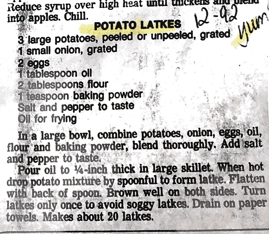 Potato Latkes Recipe